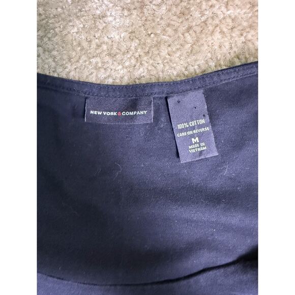 New York And Co Black Dress Size Medium Black Cap Sleeve Knee Length D762 - Picture 6 of 10